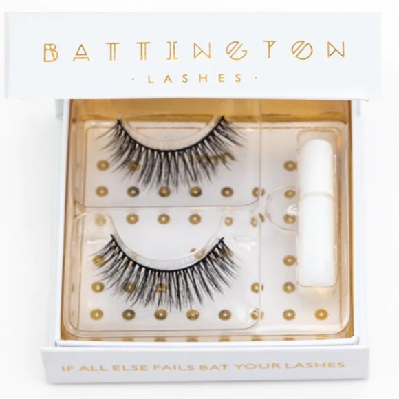 BATTINGTON Harlow 3D Silk Lashes w/Mini Lash Glue Reusable Eyelashes NEW IN BOX - Picture 1 of 3
